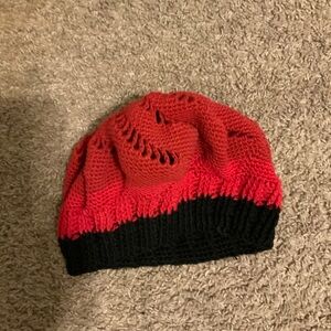 Cozy Red and Black Kids Beanie
